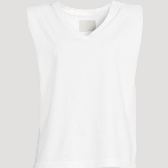 CITIZENS OF HUMANITY ZOSIA PADDED SHOULDER V-NECK TOP T-Shirt Size XL White - Picture 11 of 11
